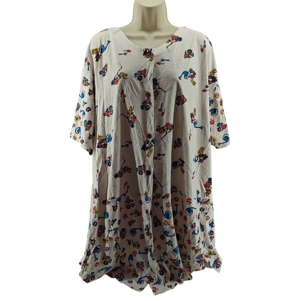 Vintage Sopre Lingerie Cotton Blend Nightshirt Whimsical Rabbit 26/28W Plus Size